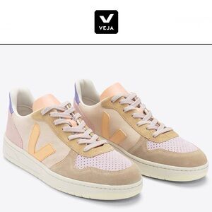 • VEJA • V-10 SUEDE MULTICO PEACH • NEW NWT